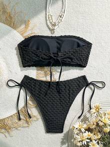 2025 New European & American Sexy Starfish & Shell Tassel Bikini Swimsuit Women, Cross-Border Set, Patchwork Letter Stripe Applique Knot Rhinestone