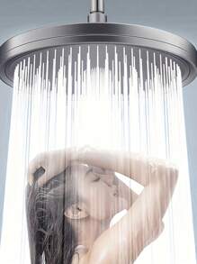 2个/套高压大面板圆形花洒，6档可调高压淋浴，多功能壁挂式塑料花洒，耐用塑料材质，易于清洁和安装，现代圆形壁挂式设计，完美适用于家庭浴室、酒店公寓、现代浴室、家用浴室、时尚浴室和房车浴室，时尚浴室装饰，现代浴室必备配件，理想的节日礼物