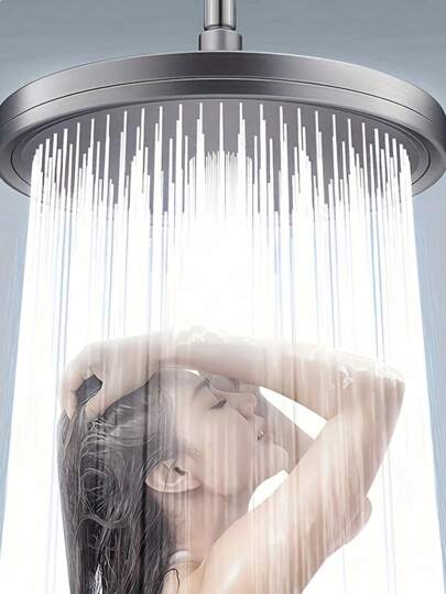 2 st/set runt duschmunstycke med högt tryck, justerbar högtrycksdusch med 6 inställningar, väggmonterat plastduschmunstycke med flera funktioner, hållbart plastmaterial, enkel att rengöra och installera, modern rund väggmonterad design, perfekt lämpad för hemmabadrum, hotelllägenhet, modernt badrum, hushållsbadrum, modernt badrum och husbilsbadrum, modern badrumsinredning, viktig modern badrumsaccessoar, idealisk julklapp