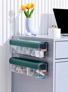 1PC Wall-Mounted Storage Box Drawer Underwear Organizer Divider, Wall Mount 6 Cell Drawer Storage Boxes And Plastic Organizers For Lingerie, Socks, Ties, Data Cable, Spices Organization