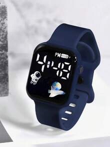 2pcs/1pc Set Astronaut Style LED Screen Watch For Teens & Students, Casual Sports Electronic Watch, Suitable For Daily Life And Back To School Season - Multicolor - View 7