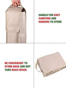 1pc Packaging Paper Storage Bag, Gift Wrapping Paper Organizer, Black Oxford Cloth Packaging Paper Storage Box With Pocket, Foldable Packaging Paper Rack, Home Storage & Organization Supplies - Beige - View 5