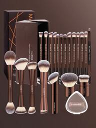 MAANGE 7 Stück/13 Stück/20 Stück/28 Stück Professionelles Aluminium-Tube Make-up Pinsel & Puderpuff Set, mit Aufbewahrungsbox, inklusive ausziehbarer Foundation Pinsel, Dual-Kopf Puder Pinsel, Rouge Pinsel, Highlighter Pinsel, Kontur Pinsel, Lidschatten Pinsel, Blending Pinsel, Abdeckstift Pinsel, Misch Pinsel, aus weichen und hautfreundlichen Fasern, tragbar und reisefreundlich, tolles Geschenk für Frauen/Mädchen
