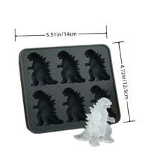 Dinosaur Ice Cube Mold, 6-Cavity Silicone Ice Tray, Fun Dinosaur Shape Ice Maker For Parties And Cocktails, Easy To Fill And Release