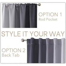 MIUCO Blackout Curtains & Drapes For Bedroom Living Room 84 Inches Long Purple And White Room Darkening Ombre Curtains Rod Pocket & Back Tab Curtains Thermal Insulated Light Blocking 2 Panels Set-FUNALING - 灰色 - 查看 4