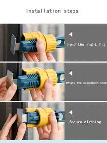 1pc Rotatable Buckle Type 8-Hole Window Clothes Hanger, Suitable For Travel Outdoor Anti-Theft Net Hanging Drying Clothes - Multicolor - View 7