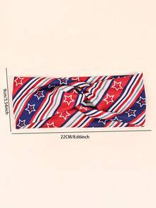 1 件女士星条旗头带发饰，学校用品，学院，头带 - 彩色 - 查看 3