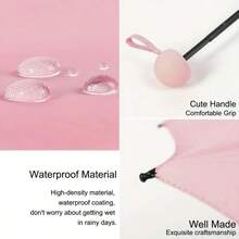 1 件迷你流行多色折叠伞便携式口袋雨伞多功能防紫外线太阳伞日常户外探险运动沙滩野餐露营遮阳伞六根铁管支撑手动开合，塑料手柄，休闲可爱的基本款式。