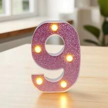 1個 16cm 創意家居裝飾 LED 粉色字母燈，室內桌面裝飾 0-9 數字燈，字母跑馬燈，婚禮求婚週年紀念生日派對裝飾字母與數字燈，女孩臥室裝飾字母燈 - 深粉紅色 - 查看 20