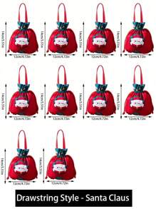 1 pieza/5 piezas/10 piezas Bolsas de regalo de Navidad, Bolsa de regalos de Papá Noel, Bolso de muñeco de nieve navideño, bolsas de Apple para regalo en Nochebuena, Empaque de frutas navideñas, Regalos para dulces, Recuerdos decorativos