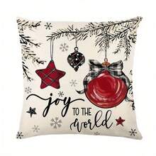 4/1 Set, 45*45cm Christmas Theme Pillow Covers, Soft & Comfortable Pillow Cases With Zipper Closure, For Home & Room Decor, Santa Claus & Snowman Design, Machine Washable - Multicolor - View 14