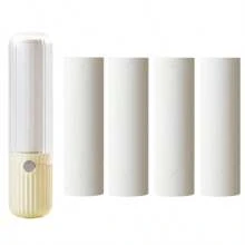 1pc Portable High-Grade ABS Material Mini Lint Remover In Cream & Contrast Color, Reusable T-Shape Fabric Clothes Pet Hair Remover, Daily Universal Pet Supplies