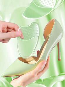 2片装硅胶自粘跖骨垫。防滑前脚掌垫，舒适高跟鞋鞋垫，前脚掌垫，男女通用柔软凝胶鞋垫