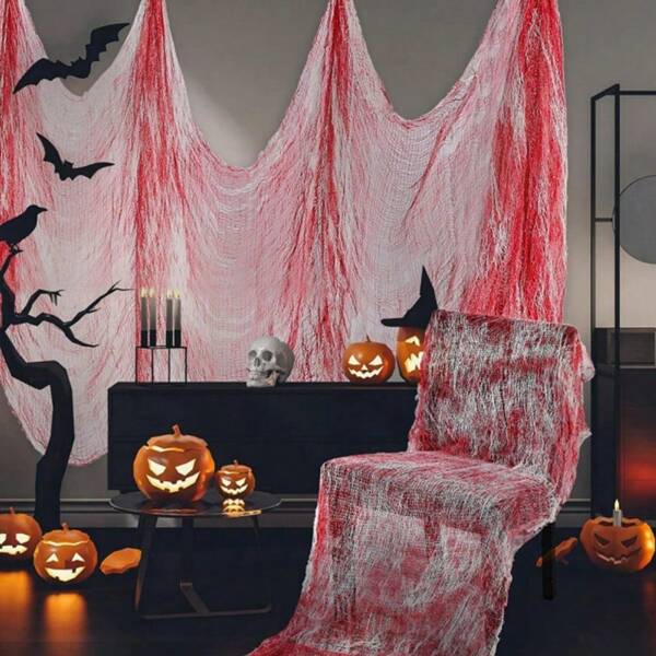 1pc 30X72 Inch Bloody Horror Curtain, Halloween Decoration For Doorway, Entrance And Window - Perfect