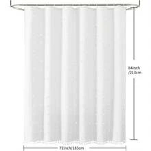 1pc White Shaggy Tasseled Shower Curtain, Simple 3D Floral Cut Out Waterproof Polyester Bathroom Curtain, Comes With Hooks Home Bathroom Decor Fall Decor Bathroom Accessories Back To School - White - View 13