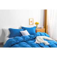 Juego de ropa de cama azul real - Microfibra sólida, con textura suave y acabado resistente a las arrugas - azul real - Ver 3