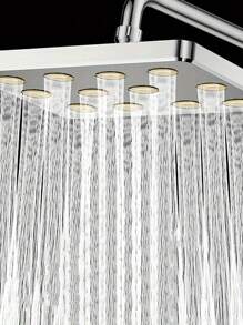 1 szt. kwadratowa głowica prysznicowa wysokociśnieniowa, trwała plastikowa głowica prysznicowa montowana na ścianie, najmocniejszy natrysk oszczędzający wodę, otwór natryskowy w kształcie dziurki od klucza, idealna do łazienki w domu, hotelu, apartamentu, nowoczesnego wystroju łazienki w stylu boho, nowoczesnej łazienki, łazienki w domu, kampera, modnego akcesorium łazienkowego i letniego prysznica, ciesz się luksusowymi doznaniami kąpielowymi