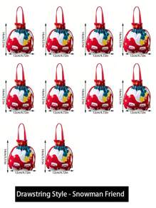 1 pieza/5 piezas/10 piezas Bolsas de regalo de Navidad, Bolsa de regalos de Papá Noel, Bolso de muñeco de nieve navideño, bolsas de Apple para regalo en Nochebuena, Empaque de frutas navideñas, Regalos para dulces, Recuerdos decorativos