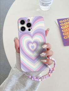 1 个紫色 TPU 彩绘心形图案防震全保护手机壳和 1 个紫色和粉色心形软粘土腕带，兼容 /配套手机壳/趣味手机壳/Android 手机/OPPO/Galaxy A51 4G/Galaxy A52/A52s 5G/Galaxy S23 Ultra/Galaxy A13 4G/Galaxy A12/Galaxy S22 Ultra/OPPO A54/Galaxy A54/Apple 16 Pro Max/Galaxy A04E/Galaxy A05S/Galaxy A34/Galaxy S24 Ultra 5G/Redmi Note 13/Galaxy A14/Galaxy A32 4G 防水防摔防刮 - 彩色 - 查看 4