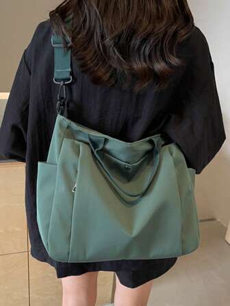 Multi Pocket Women's Retro Tote Bag, Simple Single Shoulder Diagonal Cross Bag, Student Backpack, Official Document Office Handbag, Large Capacity Foldable Shopping Bag New Women's Handbag With Large Capacity, Fashionable And Elegant High-End Matching