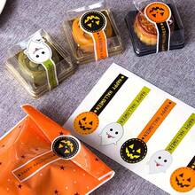 20pcs Pumpkin Head & Ghost Pumpkin Cat Sealing Stickers, Pudding Sealing Stickers, Decorative Sealing Stickers, Party Candy Bag Labels, Halloween Decorations Home Decor Room Decor - Multicolor - View 2