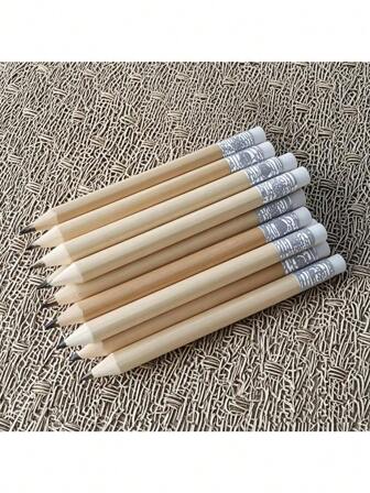 10/25/50pcs Short Pencil With Eraser, HB Hardness, 1.0-1.9mm Wire Diameter, Lightweight And Portable, Perfect For Sketching, Drawing, Writing, Sketching, Office, School Supplies, Classroom And Painting Supplies, Back To School, Gifts,Hotels, Hotels, Student Supplies