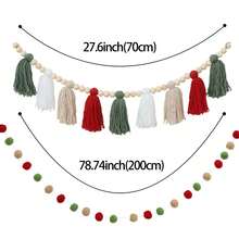 Christmas Banner Tassel Garland And Red White Green Brown Pom Pom Garlands Wall Hanging Home Decor For Party Decoration Christmas Decorations Room Decor Winter Christmas Decorations Home Christmas Gifts Christmas Decor