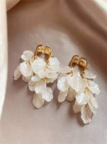 2pcs Petal Earrings For Women, Delicate Chic Unique Dainty Earring Studs 2025 New Fashion Jewelry