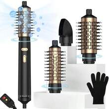 SeeCherish Rotating Hair Dryer Brush,3 In 1 Rotating Hot Air Brush With Detachable Brush(2" & 1.5"),3 Heats And 2 Speeds Rotating Hair Dryer Spinning For Curl,Straight - 查看 1