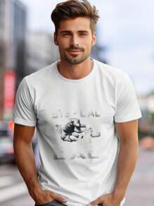 Men T-Shirts - 黑色 - 查看 2