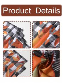 1 件感恩节短窗帘帷幔，感恩节黑白格子南瓜枫叶短窗帘，感恩节客厅餐厅咖啡厅厨房装饰半窗帘，感恩节隐私屏幕短门窗帘，秋收派对装饰横幅，感恩节快乐房间装饰背景，感恩节家居装饰，感恩节礼物派对回礼，感恩节悬挂装饰，季节装饰 - 感恩節南瓜 - 查看 10