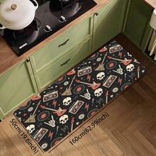 1 buc. Covoraș cu design de craniu, moale și durabil, covoraș antiderapant din poliester, potrivit pentru sufragerie, dormitor, cameră de jocuri și baie, Halloween