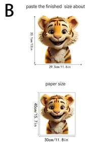 1pc Window Sticker Cute Smiling Tiger Sticker 15.7*11.8 Inch PVC Sticker Material Removable Self-Adhesive Easy-To-Tear Sticker Suitable For Window Decoration Glass Sticker Window Sticker Home Decor Wall Sticker Home Decor Make Your Life Brand New Holiday Decoration Sticker Birthday Graduation Gift