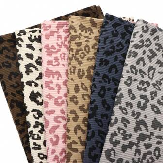 59x19.69inch Soft Leopard Print Elastic Corduroy Fabric - Machine Washable Polyester, Ideal For Pillow Covers, Couch Covers, DIY Handmade Crafts, DIY Craft Fabric | Playful Print Design | Polyester Fabric