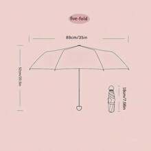 1 件迷你流行多色折叠伞便携式口袋雨伞多功能防紫外线太阳伞日常户外探险运动沙滩野餐露营遮阳伞六根铁管支撑手动开合，塑料手柄，休闲可爱的基本款式。