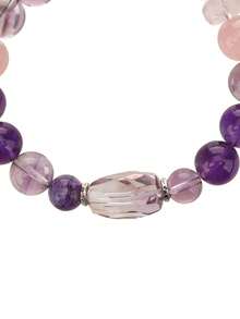 [VE] 1pc High-Quality S925 Sterling Silver Natural Amethyst Bracelet With Pink Quartz, Calming Emotion, Transfer Of Fortune, Suitable For Self, Best Friend, Girlfriend/Boyfriend, Mother. Color Of Jewelry May Be Random. - Bracelet - View 4