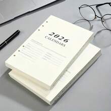 1 Pack 2026 A5 English Version Planner Refill - 180 Sheets (360 Pages), Daily Planning Pages, Hourly Schedule, Time Management Notes, Suitable For 2025-2026, Minimalist Design, Durable Paper