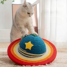 1pc Rainbow Woven Ball & Star Shaped Cat Scratching Board, Durable Non-Shedding Self-Grooming Scratch Toy Set - Cat Planet - View 5