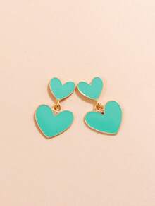 1 para kolczyków w kształcie kropli oleju w kształcie serca, odpowiednich do codziennego noszenia przez nastolatków