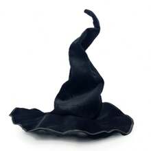1pc Halloween Hat Children Wizard Hat Black Velvet Witch Hat Magician Twist Hat Party Dress Up Supplies Props