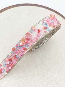 1pc 1 Yard Diamond Sew-On Rhinestone Trim, DIY Decoration For Clothes, Shoes, Bags, Hats - Color Mix - View 10