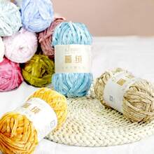 3pcs/Set 6mm Thick Velvet Chenille Yarn, 100% Polyester Fiber Yarn/Soft & Delicate, Suitable For Crochet Knitting Sweaters, Coats, Slippers, Hats And DIY Handicrafts - Multicolor - View 10