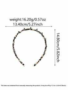 2 件套女士返校豹纹发箍套装，复古休闲可爱少女树脂材质，波浪刘海发箍组合，适合日常通勤装，发带，头带，锯齿形头带 - 彩色 - 查看 4