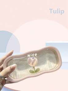 1 件时尚简约蝴蝶印花眼镜盒、波浪形太阳镜盒、处方眼镜收纳盒