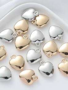 60pcs Puffy Heart Charm Tiny Love Pendant CCB Plastic Pendants 1.6mm Small Hole Heart Charms Golden Dangle Pendants For Valentine Gifts DIY Jewelry Making Kit Necklace Bracelet - Love Pendant - View 7