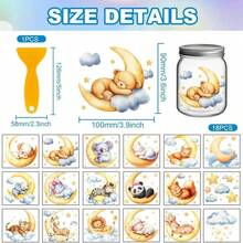 GLOBLELAND 18 Sheets Peacock Flowers Transfer Stickers 39x36inch Animals Colorful Transfer Decal Rub On Transfer For Cup Decal Vase Glass Art Crafts Decorations - Động vật mặt trăng - Xem 2