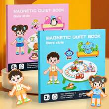 New Product Launched, Fun Montessori Early Education For Boys And Girls, Magnetic Dressing, Multi Scene Quiet Book Exercise, Baby Focus, Hand Eye Coordination - Multicolor - View 2