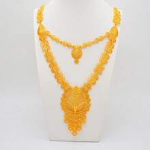 Dubai Gold Jewelry Set, African Bride Wedding Jewelry Set, Nigeria Necklace Bracelet Earrings Ring Jewelry - BJ1059 - View 4