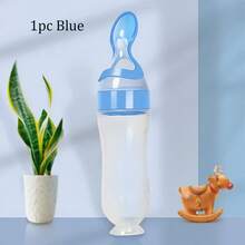 2件装硅胶婴儿辅食喂食器带勺，婴儿奶瓶带勺和米粥勺，婴儿喂食套装 - 彩色 - 查看 14