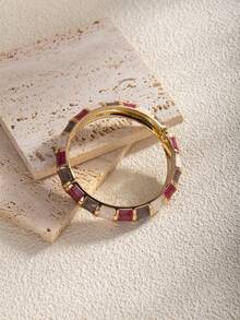 1 件时尚波西米亚风格锌合金和树脂彩色弹性手镯，适合女士 - 滴油款 - 查看 18